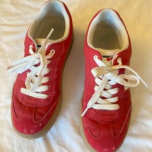 Tommy Hilfiger Red and White Sneakers